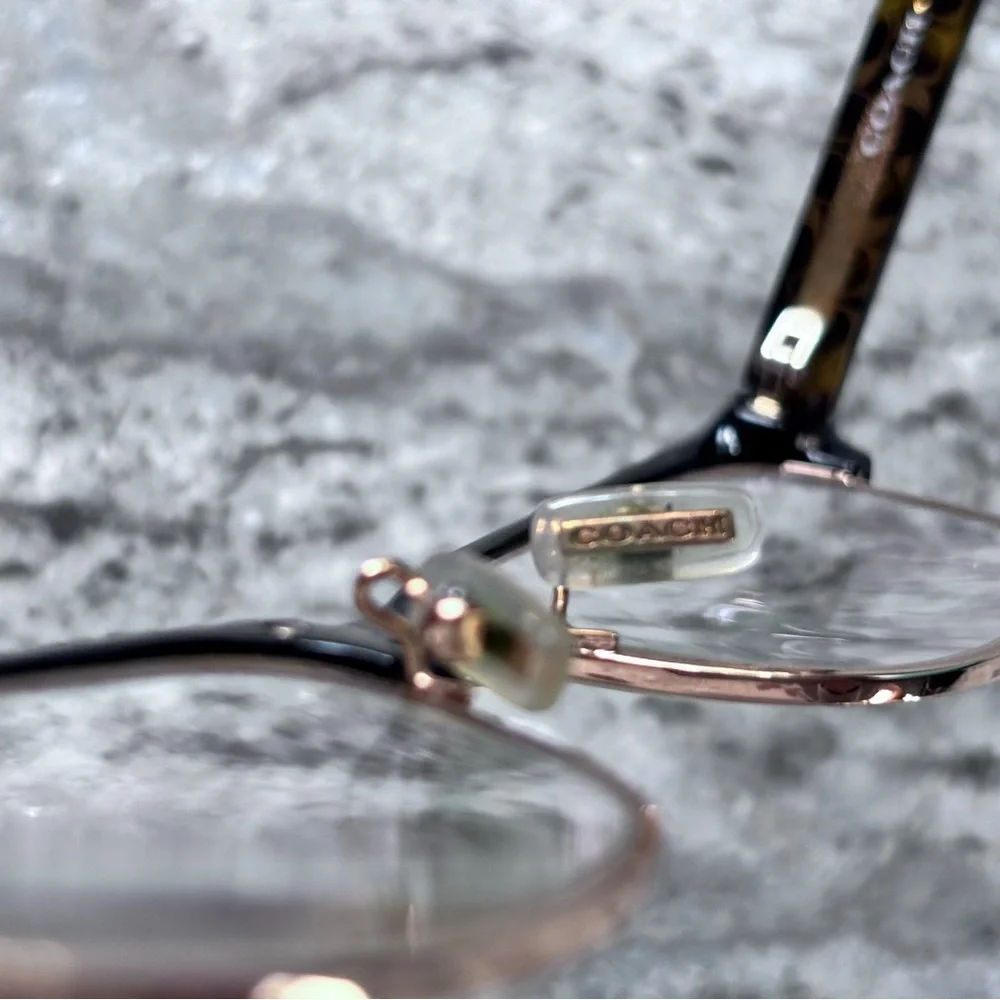 Coach Women's Multicolor Patterned Optical Glasses with Gold Accents